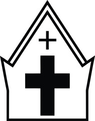 Obraz premium Cemetery vector icon illustration of city elements iconset