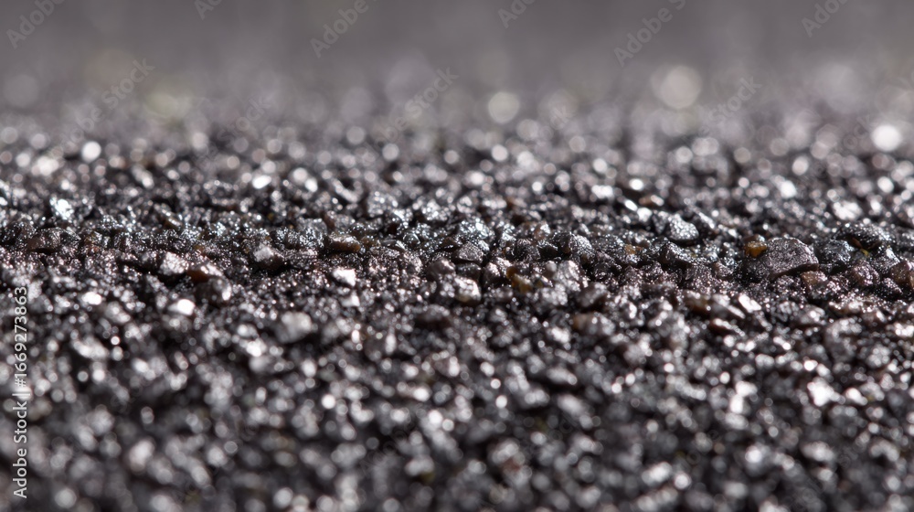 Poster detailed medium shot of a roller compacting microencapsulated polymer asphalt emphasizing texture an