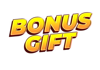 Text graphic featuring the words BONUS GIFT in bold, colorful font with a 3D