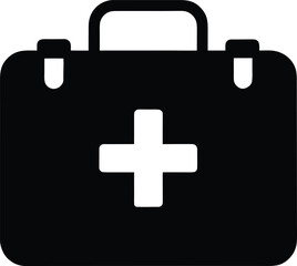 Obraz premium Medical briefcase icons vector. simple first-aid kit icon, medical symbol. icons
