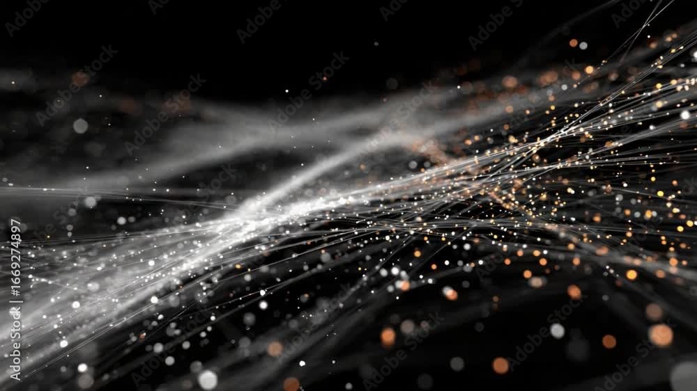 Poster abstract waves of data: an artistic interpretation of data visualization, depicting flowing waves of