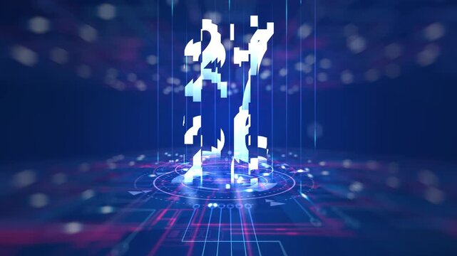 Digital Glitch Countdown 30 sec Horizontal Background Version 03