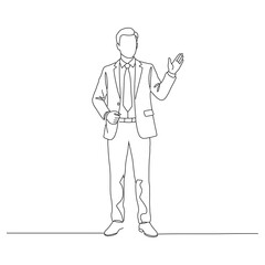 Line art presentation business professional suit tie hand gesture man line art 