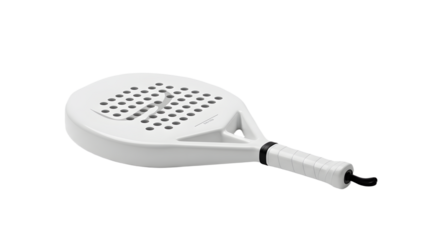 White pickleball paddle isolated on white background, perfect for sports and recreational activities