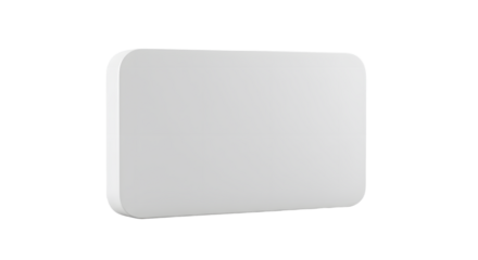 White rectangular blank signboard isolated on white background, perfect for advertising and design mockups