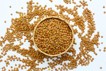 Nutritious brown lentils rich in protein.