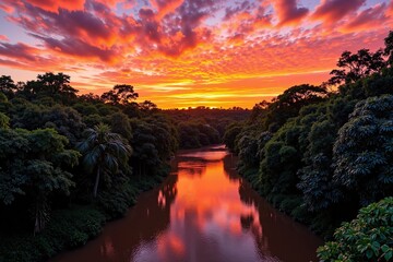Sunset Over Rainforest
