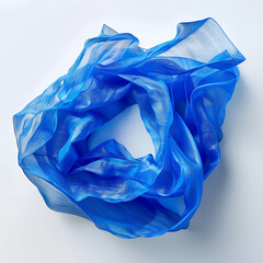 Fototapeta premium blue crumpled paper with png white background isolated