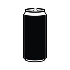 Clean black soda can silhouette graphic