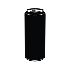 Classic energy drink can silhouette black and white illustration