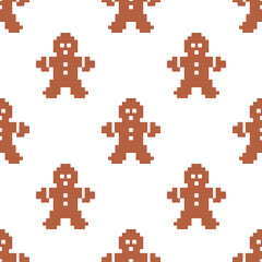 A repeating pattern of gingerbread man cookies, perfect for holiday designs