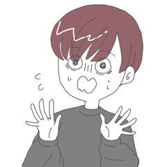 なにかに怯える若い男性