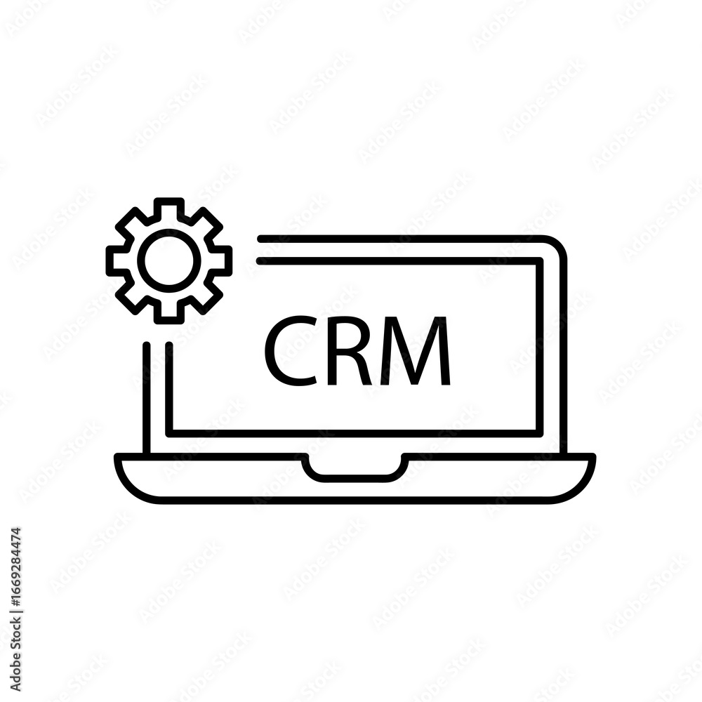 Poster crm icon vector logo set collection for web and app on white background..eps