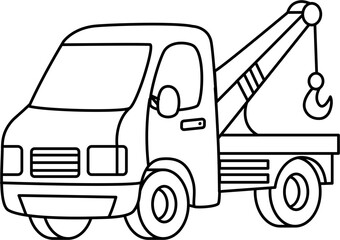 Outline Illustration of a Two Truck. Coloring Book