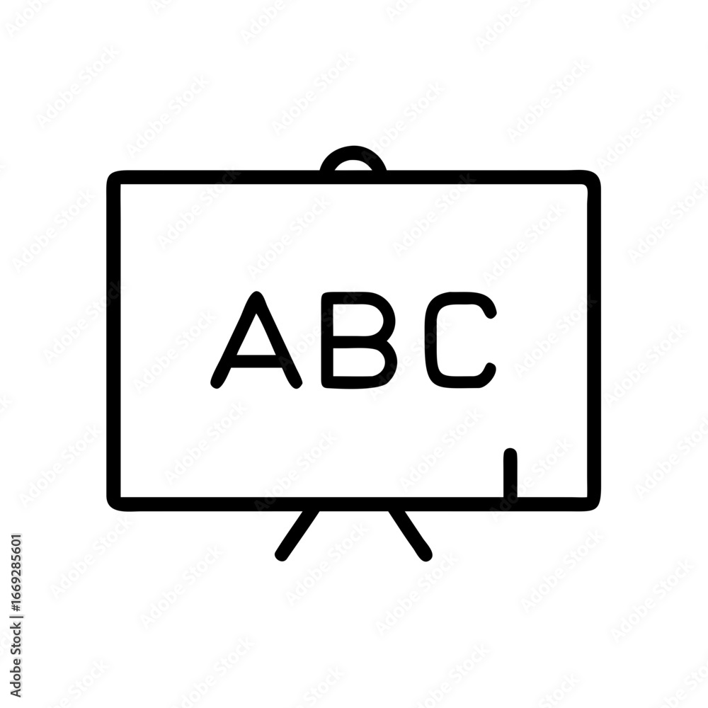 Poster blackboard with abc icon for web and graphic design