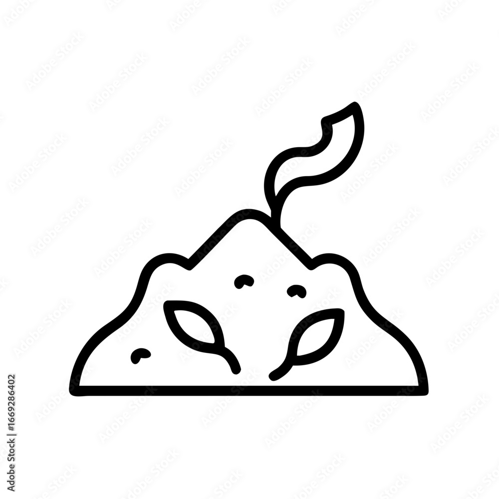 Poster compost heap icon for web and graphic design