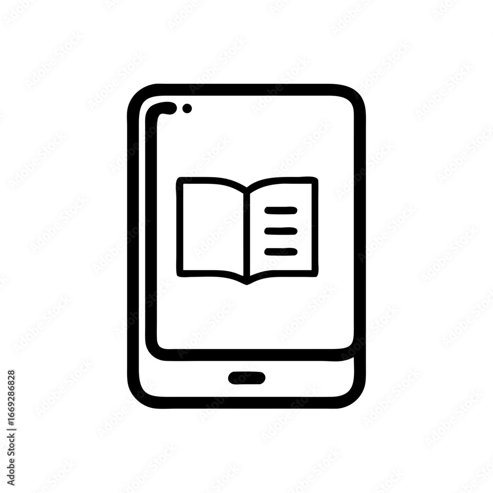 Poster ereader book icon for web and graphic design