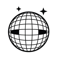 Sparkling disco ball with reflective surface vector graphic