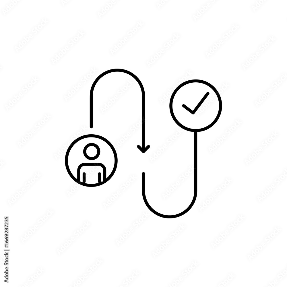 Poster customer journey icon vector logo simple linear illustration for web and app..eps