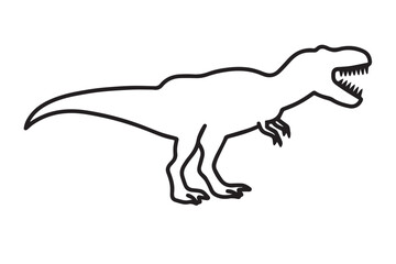 Tyrannosaurus Rex Dinosaur Outline Silhouette Illustration