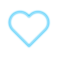 Blue glowing neon love shape element