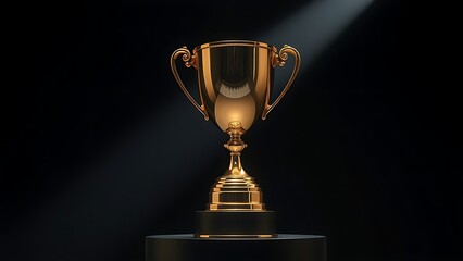 A gleaming gold trophy on display, representing achievement and excellence.