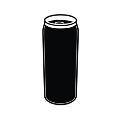 Minimal black silhouette of a beverage can