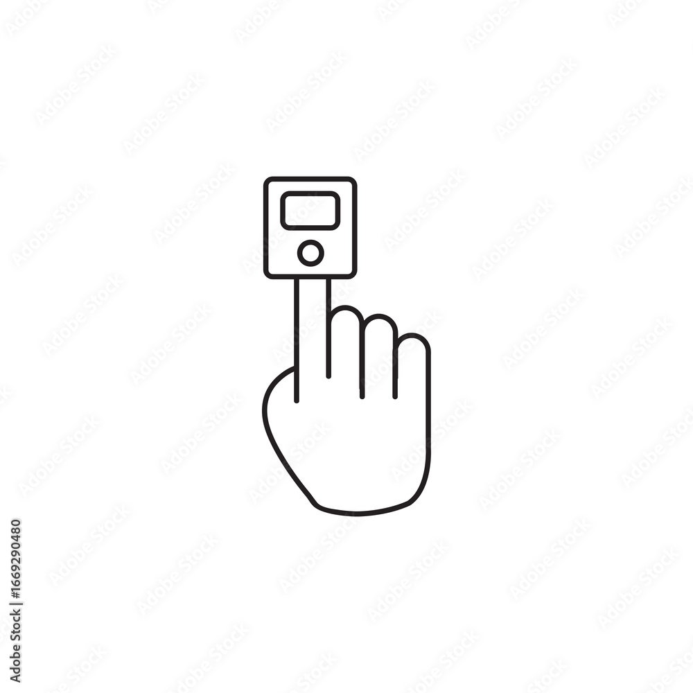 Poster fingertip pulse oximeter icon vector logo simple illustratio for web and app..eps