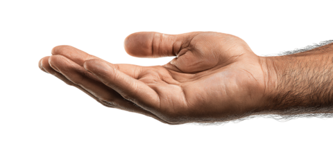 Open Hand Gesture Against Transparent Background, PNG