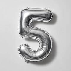 silver metal font number 3 with png white background isolated