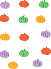 fondo vertical con patron de calabazas de colores 