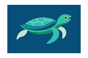 green turtle vector illustration animal vector art icon design 
