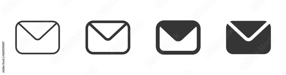 Poster mail icon with editable stroke, outline and solid styles. vector icons for email, contact, send and 