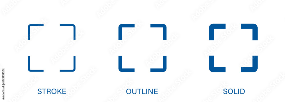 Poster screen zoom icon with editable stroke, outline and solid styles. vector icons for ui, video, desktop