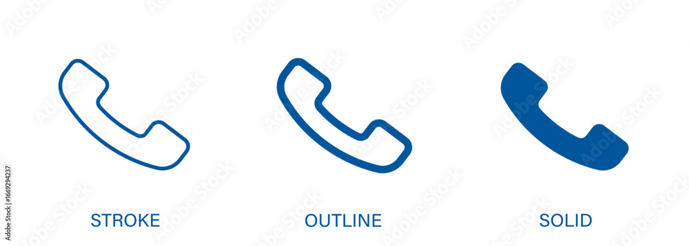 Poster call icon with editable stroke, outline and solid. vector icon for ui, contact and phone design.