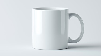 Clean White Ceramic Mug Mockup for Branding Presentation Drinkware Template