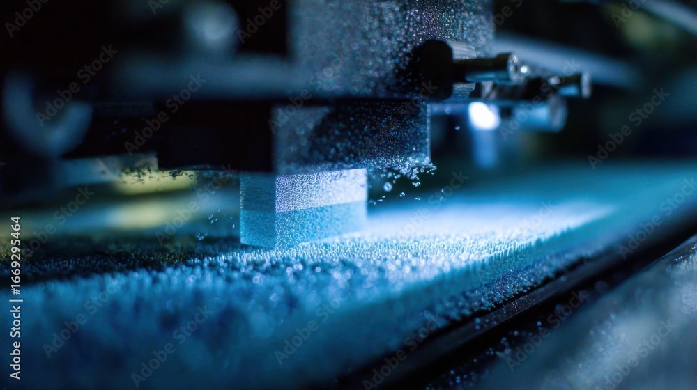 Aufkleber a detailed view of the layering process in binderjet printing showing distinct layers of ceramic pow