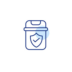 Safe waste disposal, verified recycling. Pixel perfect, editable stroke vector icon