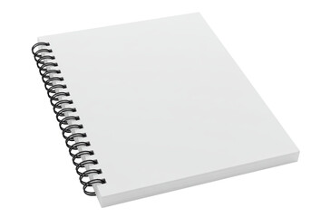 Isolated Spiral Notebook Mockup Featuring Blank White Pages and Black Binding, Perfect for...