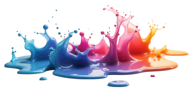 Vibrant splashes of color explode across a black background, showcasing a dynamic array of hues and textures.