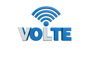 Isolated Illustration of VoLTE Technology Logo with Blue and Gray 3D Rendering