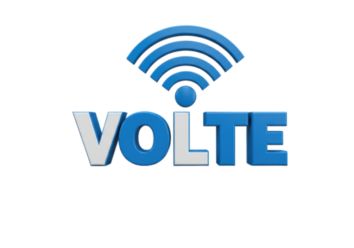 Isolated Illustration of VoLTE Technology Logo with Blue and Gray 3D Rendering