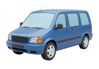 Isolated Blue Multi-Purpose Vehicle MPV Transport Automotive Car Auto Minivan Vehicle