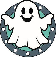 vector illustration of a cartoon Ghost