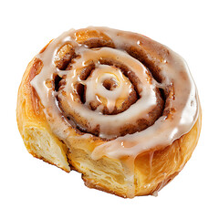 Fototapeta premium Glazed Cinnamon Roll with Swirled Layers