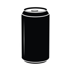 Striking silhouette of a soda can simple black design