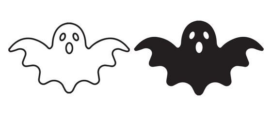 Halloween ghost isolated on white background for spooky holiday celebration.