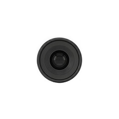 3d icon of a black circular object, possibly a lens cap or a small electronic device, isolated on a plain transparent background with subtle texture