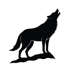 Striking silhouette of a wolf standing proudly