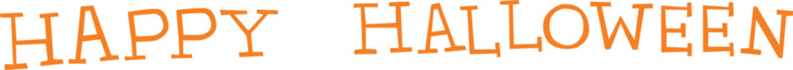 Happy Halloween text. Hand drawn. Orange color. Vector Illustration